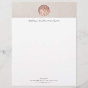 Gold Circles and Confetti Letterhead