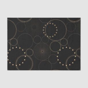 Gold circles astrology wheel astro-chart on black tissue paper