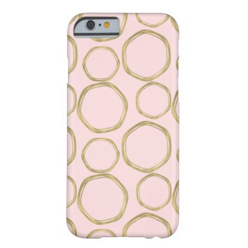 Gold Circles  Blushing Pink Modern Trendy Barely There iPhone 6 Case