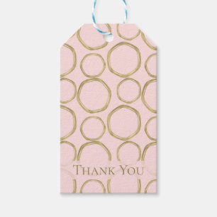 Gold Circles & Blushing Pink Modern Trendy Chic Gift Tags
