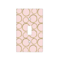 Gold Circles & Blushing Pink Modern Trendy Mod Light Switch Cover