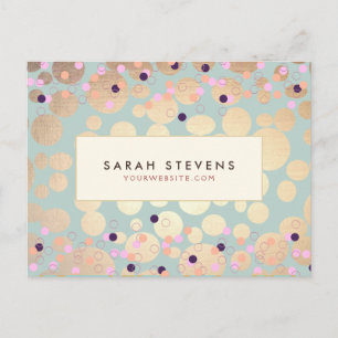 Gold Circles Colorful Confetti Beauty Salon Fun 2 Postcard