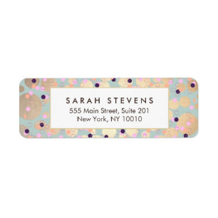 Gold Circles Colorful Confetti Beauty Salon Fun Label