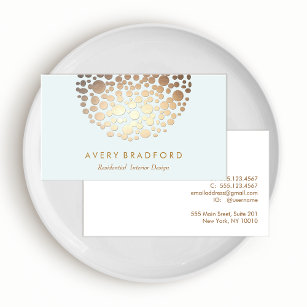 Gold Circles Embossed Look Business Card