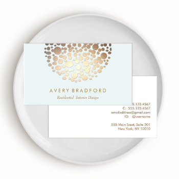 Gold Circles Embossed Look Business Card by sm_business_cards at Zazzle