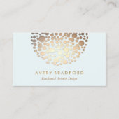 Gold Circles Embossed Look Business Card (Front)