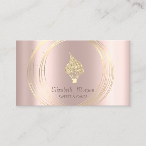 Gold Circles Glitter Whisk Rose Gold
