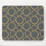 Gold Circles & Grey Modern Trendy Mouse Pad<br><div class="desc">Add text or leave blank.</div>