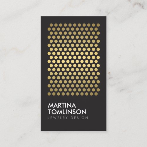 Gold Circles on Black Designer Business Card