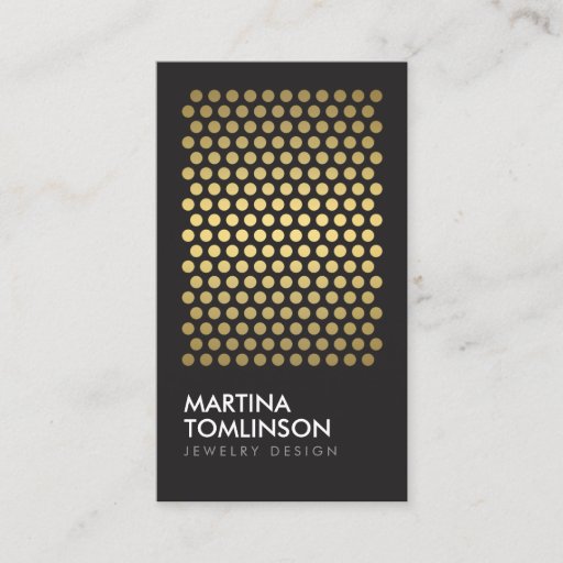 Customizable Gold Circles on Black Designer Business Card