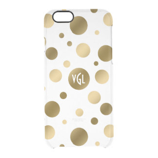 Gold Circles On White Custom Background Clear iPhone 6/6S Case