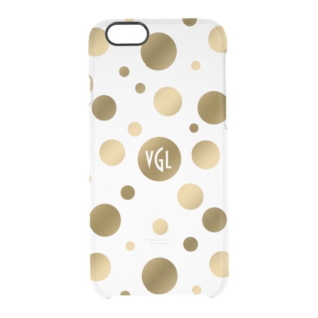 Gold Circles On White Custom Background Uncommon iPhone Case (Back)