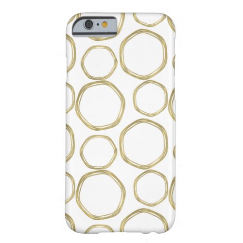 Gold Circles On White Modern Trendy Barely There iPhone 6 Case