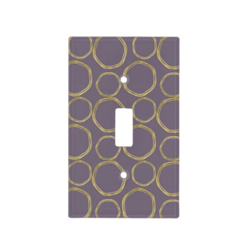 Gold Circles  Rustic Taupe Purple Modern Fashion Light Switch Cover