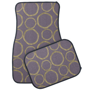 Gold Circles Rustic Taupe Purple Modern Trendy Car Floor Mat