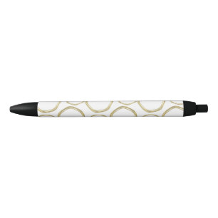 Gold Circles & White Modern Trendy Chic Glam Pen