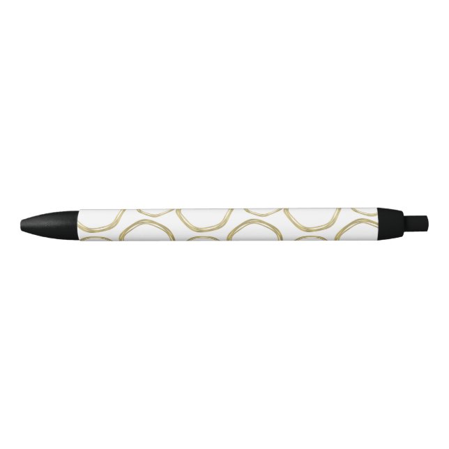 Gold Circles & White Modern Trendy Chic Glam Pen (Front)