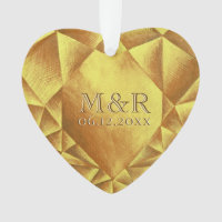  Gold Citrine Watercolor Heart Wedding Anniversary