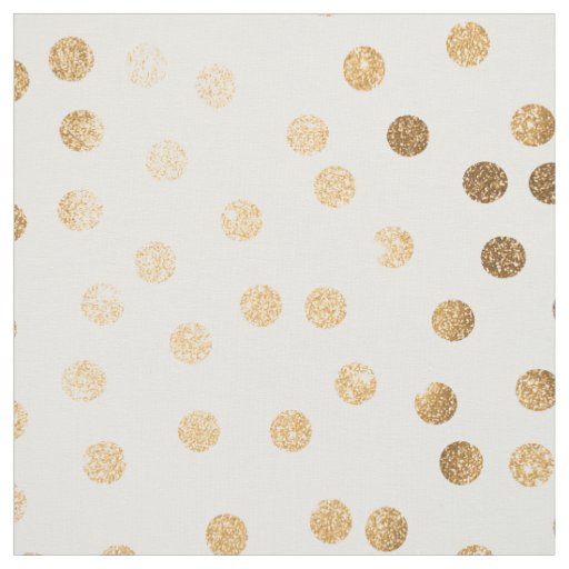 Gold City Dots on White Fabric | Zazzle