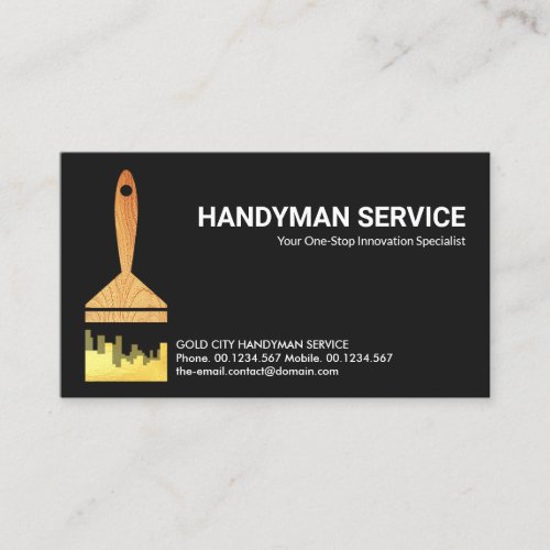 Gold City Silhouette Paint Brush Home Painting Business Card