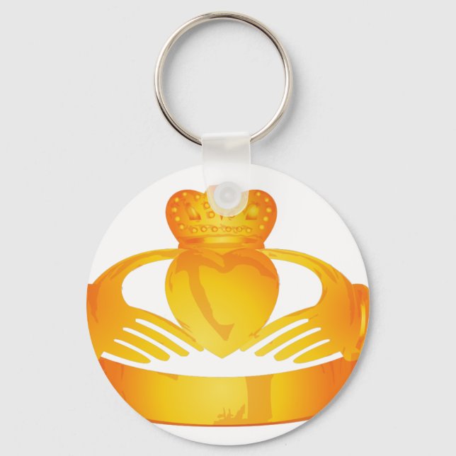 gold claddagh ring keychain (Front)
