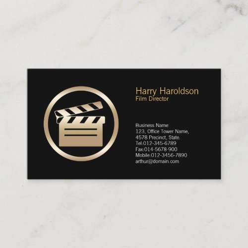 Gold Clapperboard Icon Director Business Card
