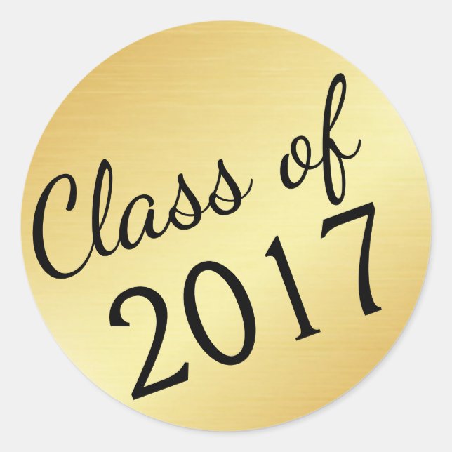 Gold Class of 2017 Graduation Stickers (Front)