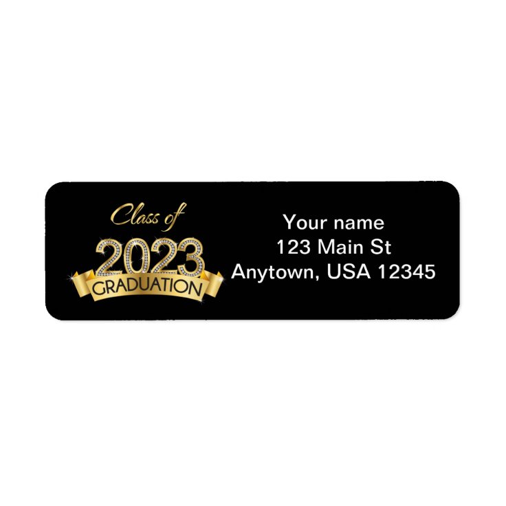 Gold Class of 2023 Graduation Return Address Label Zazzle