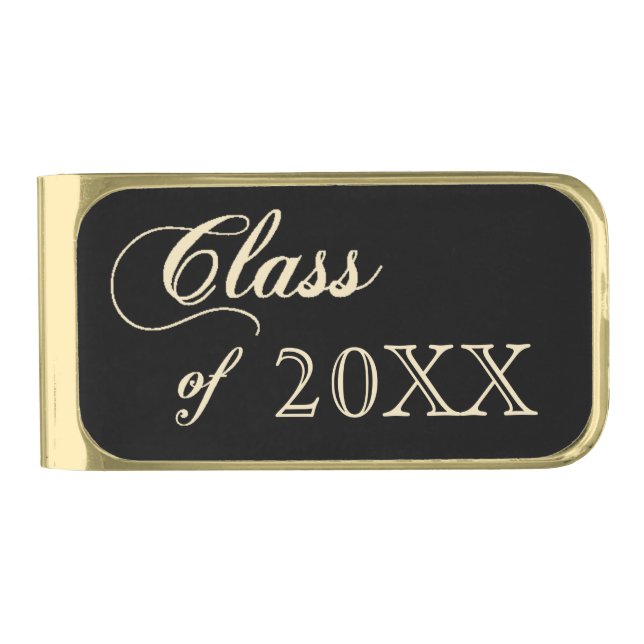 Gold Class of 2024 Gold Finish Money Clip (Front)