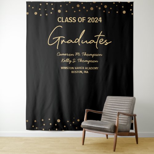 Gold Class of 2024 Graduates Names Custom Tapestry