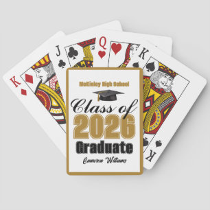 Gold Class of 2026 Custom Graduation Party Poker Cards