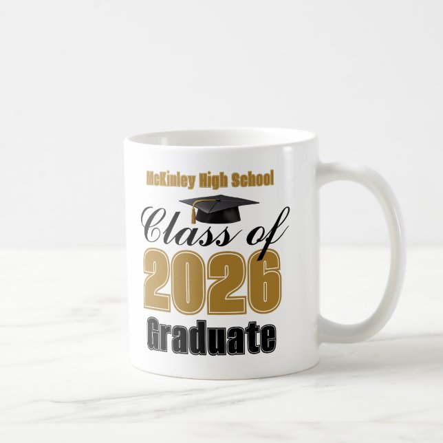 Gold Class of 2026 Graduation Keepsake Coffee Mug (Right)