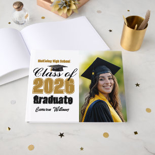 Gold Class of 2026 Graduation Photo Guest Book