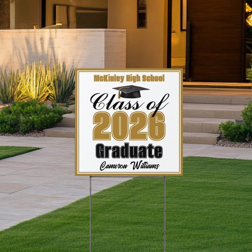 Gold Class of 2026 Small Graduation Yard