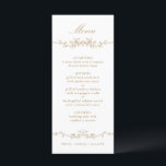Gold Classic Floral Border Wedding Menu<br><div class="desc">Elegant gold floral border wedding menu with a floral crest and monograms on the back.
For more advanced customization of this design,  please click the DESIGN TOOL BUTTON above!</div>