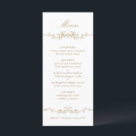 Gold Classic Floral Border Wedding Menu<br><div class="desc">Elegant gold floral border wedding menu with a floral crest and monograms on the back.
For more advanced customization of this design,  please click the DESIGN TOOL BUTTON above!</div>