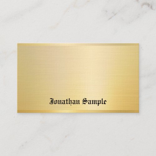 Gold Classic Look Vintage Nostalgic Text Template Business Card