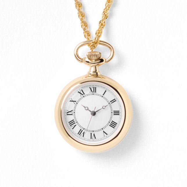 Gold Classic Luxury Watch with Roman Numerals (Front)
