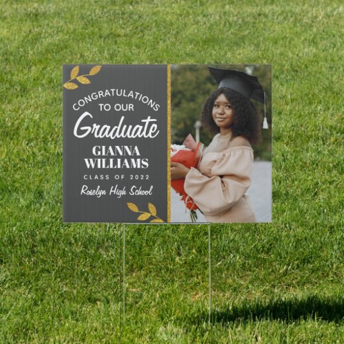 Gold Classic Modern Graduate Outdoor Sign