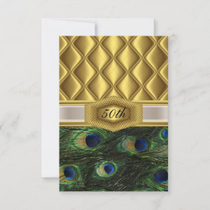 Gold  classic Peacock Birthday Invitation