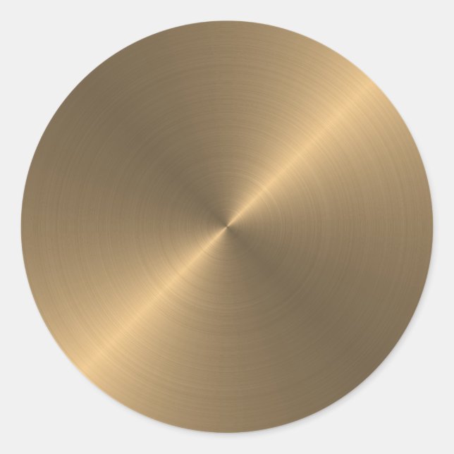 Gold Classic Round Sticker (Front)