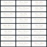 Gold Classic script wedding guest address label<br><div class="desc">Minimalist wedding guess address label features Stylish classic script name and serif font address in color editable gold color,  simple and elegant. Great for simple modern wedding.
See all the matching pieces in collection</div>