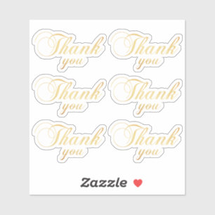 Gold classic thank you. Elegant typography wedding Sticker