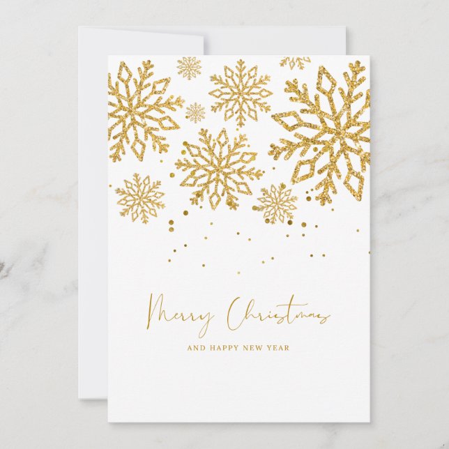 Gold Classy and Elegant Personal Christmas Holiday Card (Front)