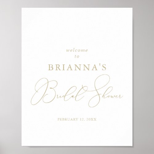 Gold Classy Chic Bridal Shower Welcome   Poster