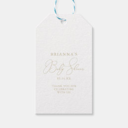 Gold Classy Chic Minimalist Baby Shower Gift Tags