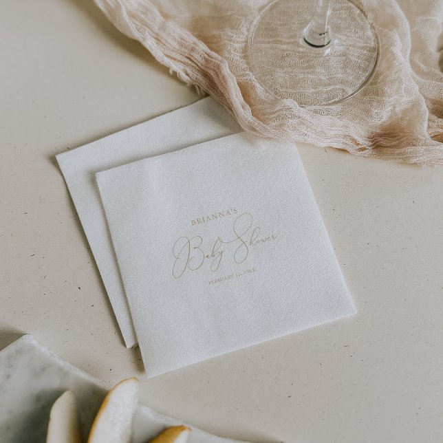 Gold Classy Chic Minimalist Baby Shower  Napkins (Creator Uploaded)