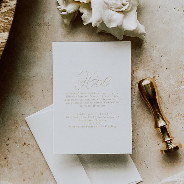Gold Classy Chic Minimalist Hotel  Enclosure Card (Creator Uploaded)