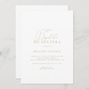 Gold Classy Chic Minimalist Spanish Bridal Shower Invitation