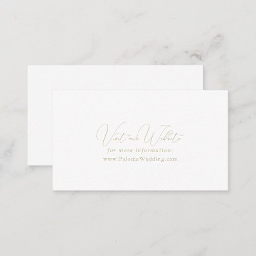 Gold Classy Chic Minimalist Wedding Website   Enclosure Card